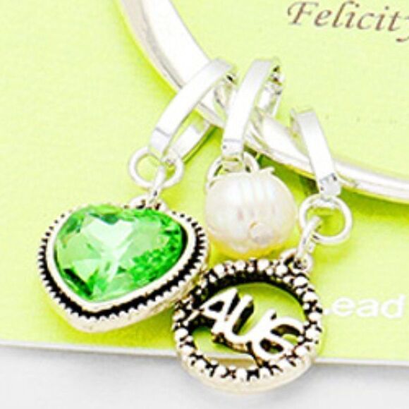 August Heart Birthday Stone Bracelet - Picture 3 of 4